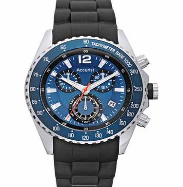 Accurist Mens Rubber Strap Chronograph Watch