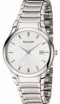 Accurist Mens Watch with Round Silver Dial and Stainless Steel Bracelet MB866S