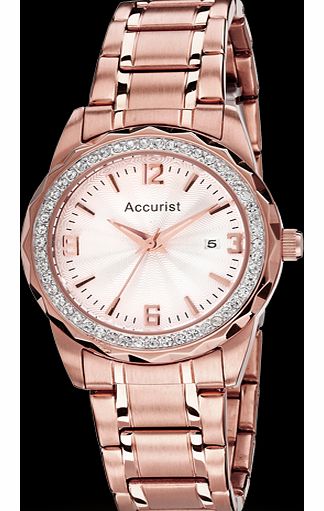 Accurist Rose Gold Plated Ladies Watch LB1685