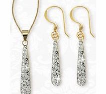 9ct Gold  Crystal Drop Earrings