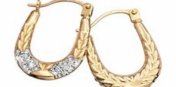 ACE 9ct Gold Crystalique Oval Leaf Earring