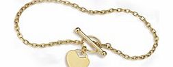 9ct Gold Mini Heart T-Bar Bracelet