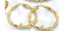 ACE 9ct Gold Personalised Hoop Earrings