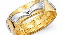 ACE Angel Gold Plated Silver Message Ring