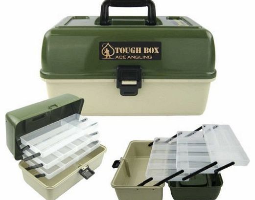 Ace Angling 3 Tray Cantilever Fishing Tackle Tough Box
