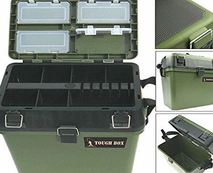 Fishing Tackle Seat Box Includes Padded Strap & Seat Pad Very Strong Freepost