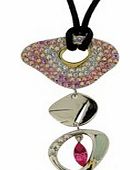 Black Cord Multi Colour Crystal Set Pendant