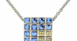 ACE Blue and White Crystal Square Pendant