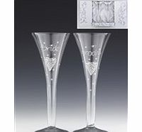 Bride  Groom Champagne Glasses - Set of 2