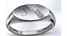 ACE Gents Personalised Signet Ring With CZ