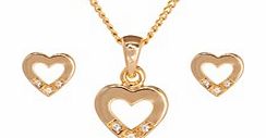 Gold Plated CZ Set Pendant and Earrings
