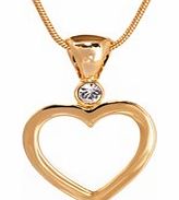Gold Plated CZ Stone Crystal Heart Pendant