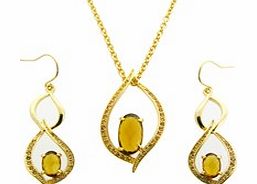 Gold Plated Pendant And Earring Set