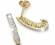 ACE Gold Plated Silver Earrings With Diamond