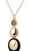 Gold Plated Stone Set Loop Drop Pendant