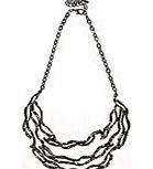 ACE Multi Row Bark Effect Statement Necklace