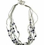Organza Multi Row Beaded Necklace