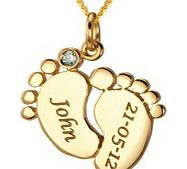 ACE Personalised - 9CT Gold Footprint Pendant With