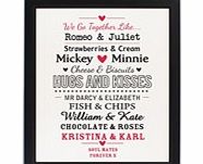 ACE Personalised Couples Poster Black Frame