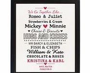 ACE Personalised Couples Poster Black Frame