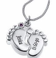 ACE Personalised Footprints Pendant - Pink CZ