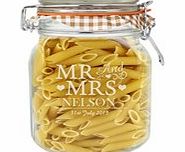 Personalised Mr  Mrs Glass Kilner Jar