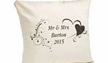 Personalised Wedding Cushion Cover - Bouquet