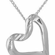 Rhodium Plated Heart Pendant