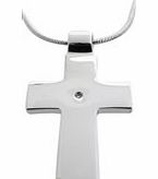 Rhodium Plated Message Cross Pendant