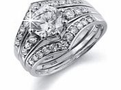 Set Of 3 Silver  CZ Rings