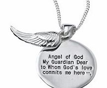 ACE Silver 2-Piece Angel Wing Message Disc