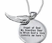 Silver 2-Piece Angel Wing Message Disc