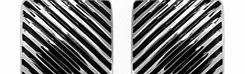 ACE Square Black And Silver Striped Cufflinks