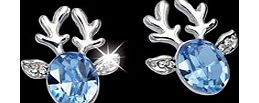 Swarovski Reindeer Aqua Blue Earrings