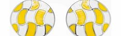 ACE Yellow And White Round Cufflinks