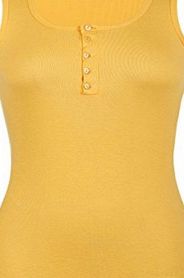 ACEVOG Womens Long Gym Tank Top Ladies Sleeveless Top Tee Vest Stretch Scooped Neck Red Yellow XL