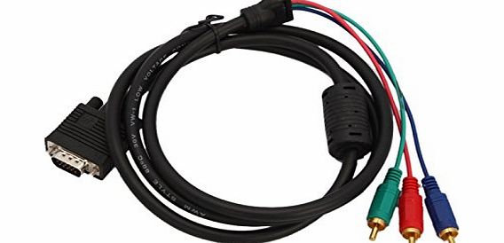 AcGoSp 3 FT VGA to TV 3 RCA Component AV Adapter Cable for PC