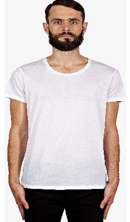 Acne Mens White Cotton Standard O T-shirt