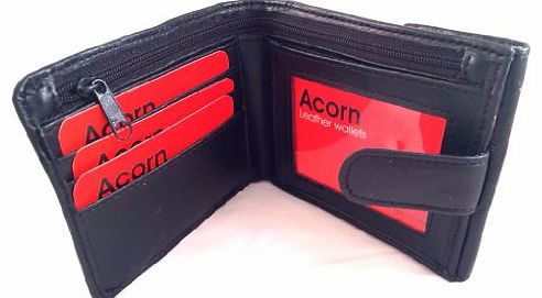 ACORN LEATHER MENS DESIGNER SOFT NAPPA WALLET WITH COIN POCKET BY ACORN