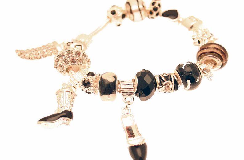 Pandora Style Diamante Charm Bracelet with