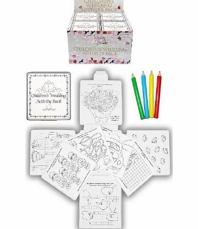 Activity Pack 4 Wedding Childrens Activity Pack / Crayons Drawing Colouring Book Travel Games