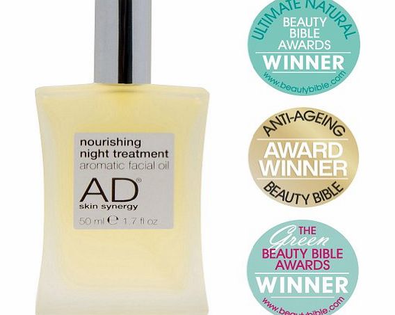 AD skin synergy - natural and organic facial oil - nourishing night treatment 50ml