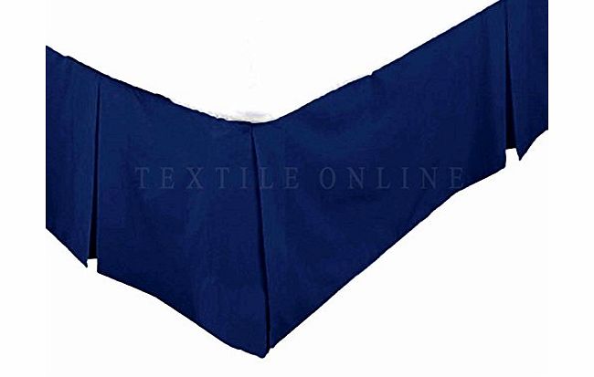 Adam Textile Online Luxury 68 Pick Poly-Cotton Base Valance Sheet Navy Blue (Single)