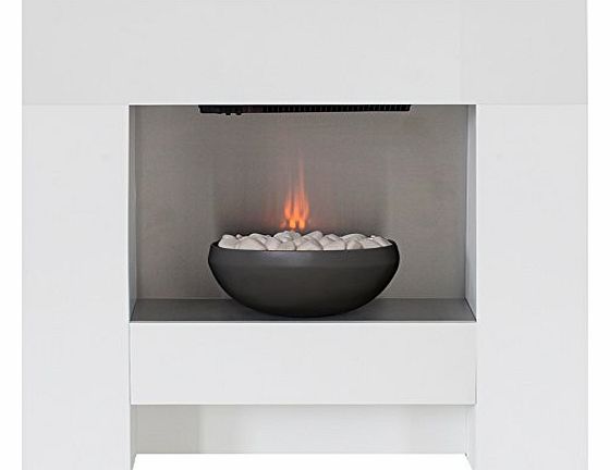 Adam The Cubist Electric Fireplace Suite with Graphite Effect Bowl