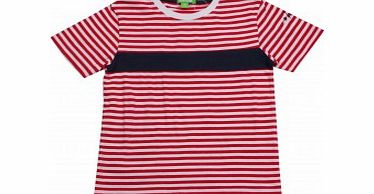 Adams Bossini Girls Red and White Striped T-Shirt