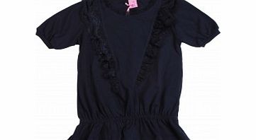 Adams Girls Navy Lace Trimmed Tunic L8/C7