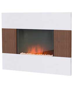 Adams Nexus White and Walnut Wall Hung Fire