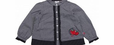 Adams Toddler Girls Navy Gingham Blouse B7 L4/E12