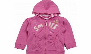 Adams Toddler Girls Pink Zip Up Hoodie with Applique