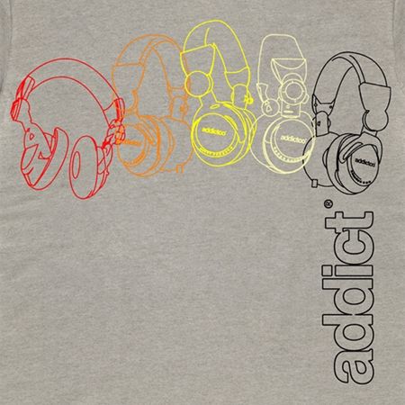 Addict Headset Marl Grey Mens T-Shirt